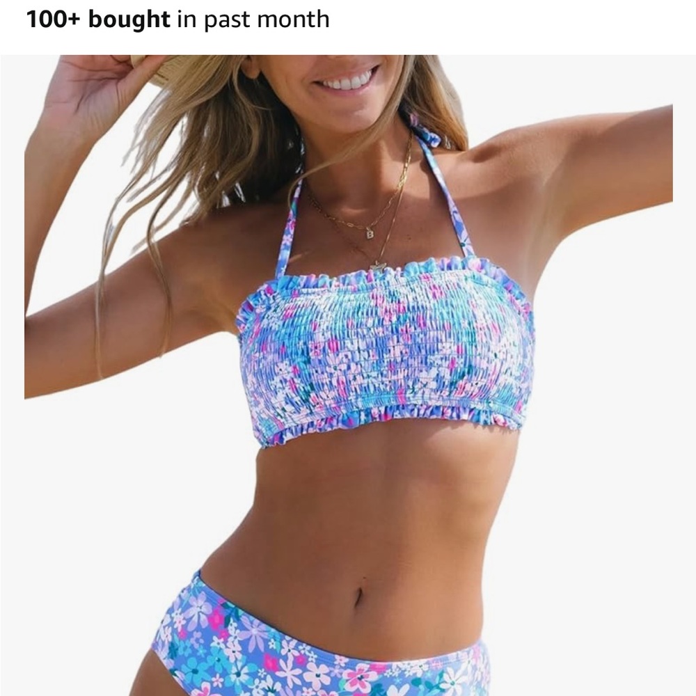 Floral Blue Bikini Set